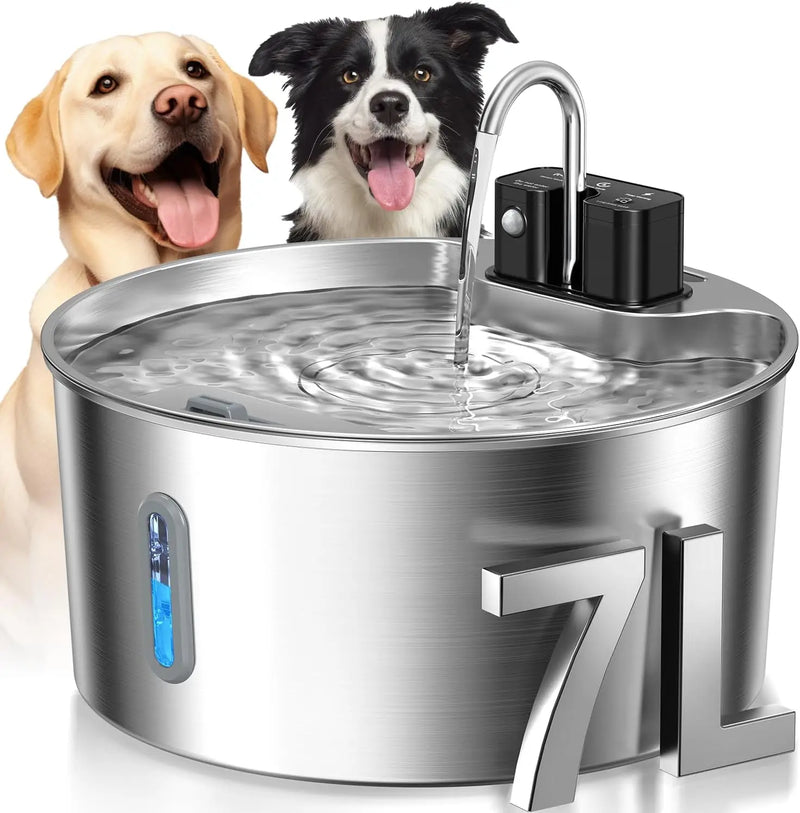 Fontaine à eau automatique pour animaux, sept litres, grande capacité avec filtre