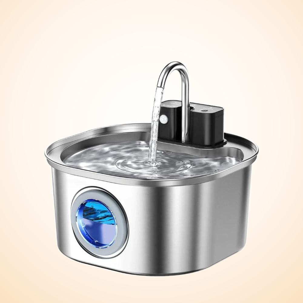 Fontaine à eau automatique pour animaux, trois litres, avec filtre de charbon actif